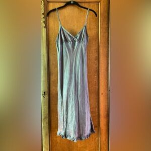 Dosa iridescent light blue silk slip dress.  Size 1